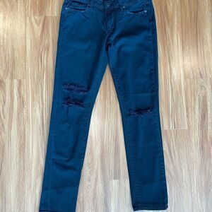 Paige Womens Black Jimmy Jimmy Skinny Ripped Jeans Size 27